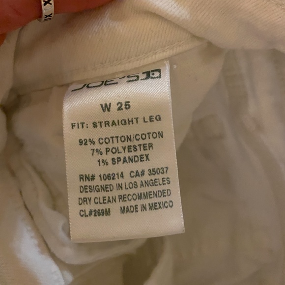 Joes Jean's White Size 25 Mid-Rise Straight Leg - Picture 7 of 7